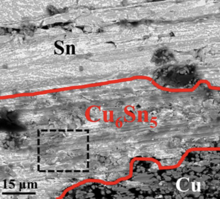 焊料與導電涂層界面處金屬間化合物 焊料與導電涂層界面處金屬間化合物